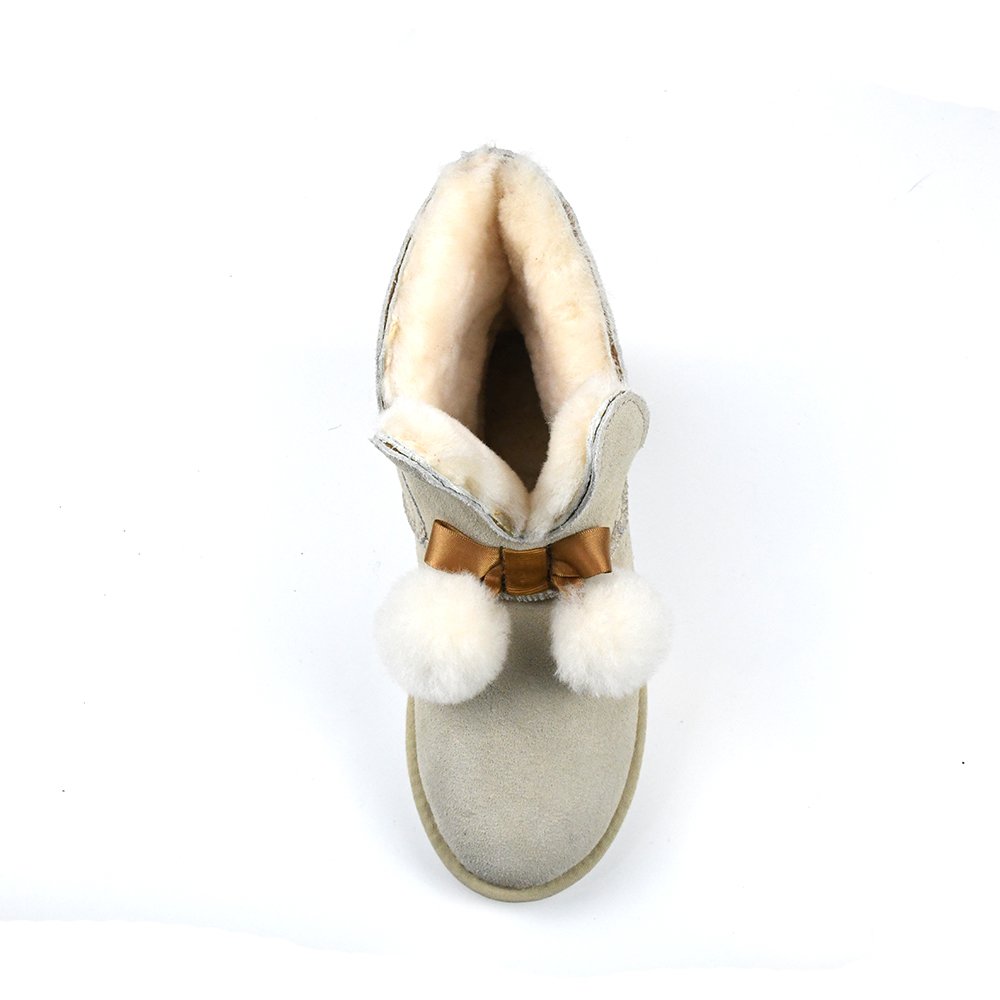 High Quality Women's Snow Boots Factory Waterproof PVC Suede Non-Slip Soft Upper Leather Breathable Warm Ankle Height Winter