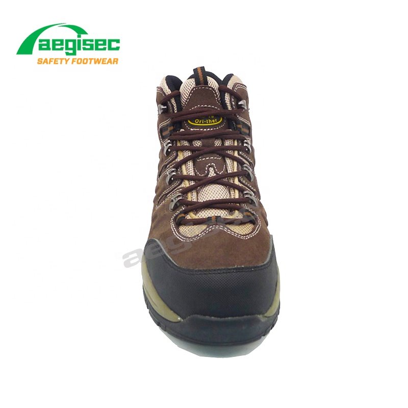 AEGISEC safety sport boot shoes cow suede steel toe light weight slip oil resistant rubber sole work boots men