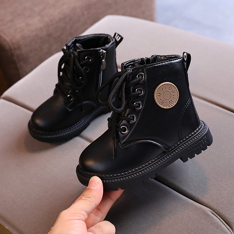 New Children's shoes Girls' Boots Boys' Shoes Short leather boots Fashion children's casual Boots