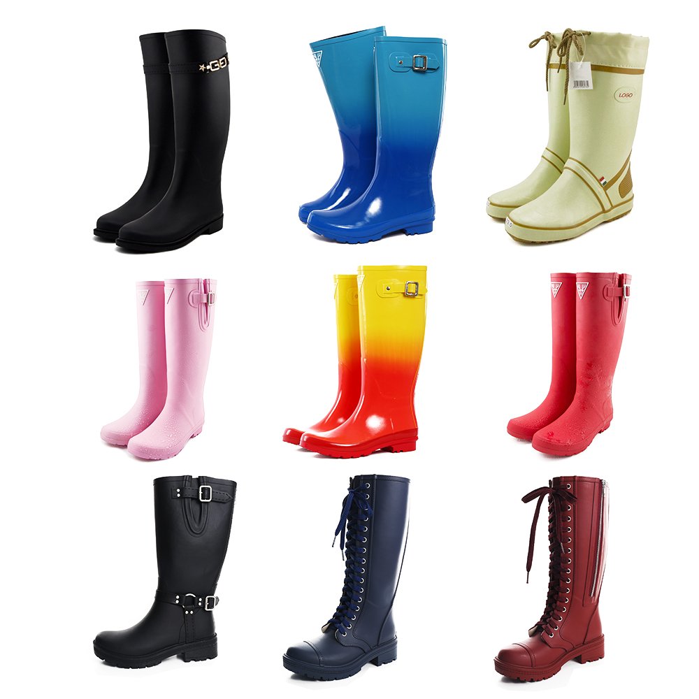 Wholesale Customized High Quality Women Rain Boots Waterproof Ankle Outdoor Girl's Rubber boots With Plush