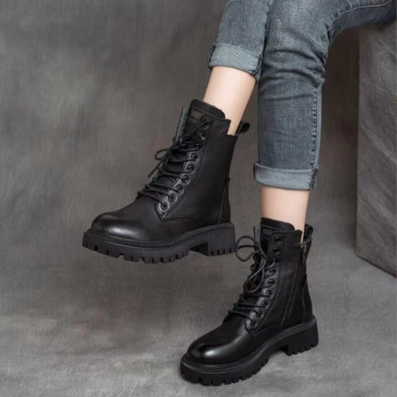 Elegant boots Fashion Designer Boots Shoes Black women's ankle leather boots for ladies