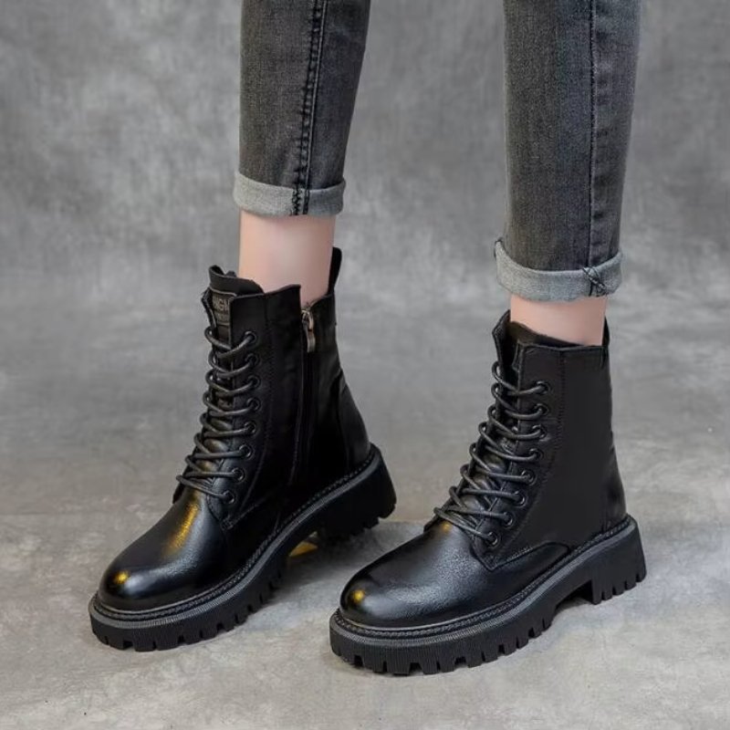 Elegant boots Fashion Designer Boots Shoes Black women's ankle leather boots for ladies
