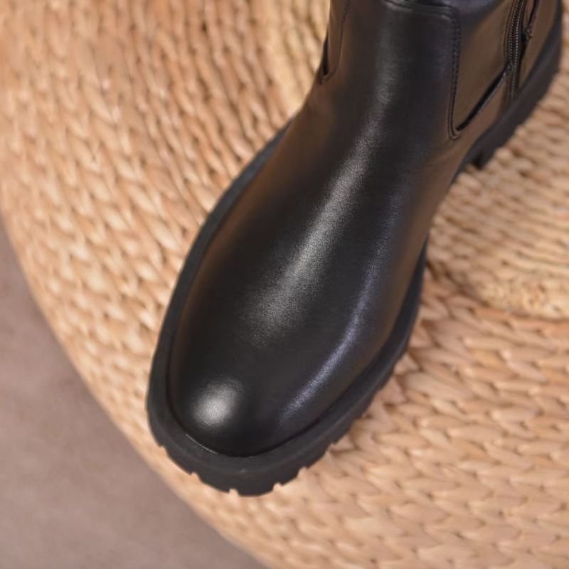 Botas zapatos de mujer Luxury Long Style Black Color Chunky Heel Waterproof Knee High Fall Thigh High Boots