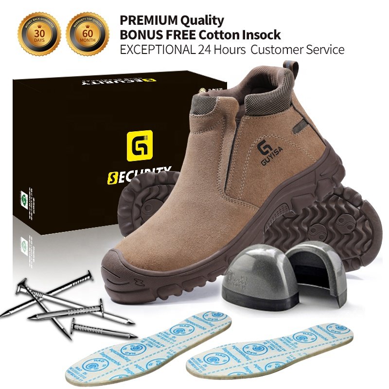 GUYISA Acceptable custom work boot with anti scald European standard steel toe Welder's safety work shoes