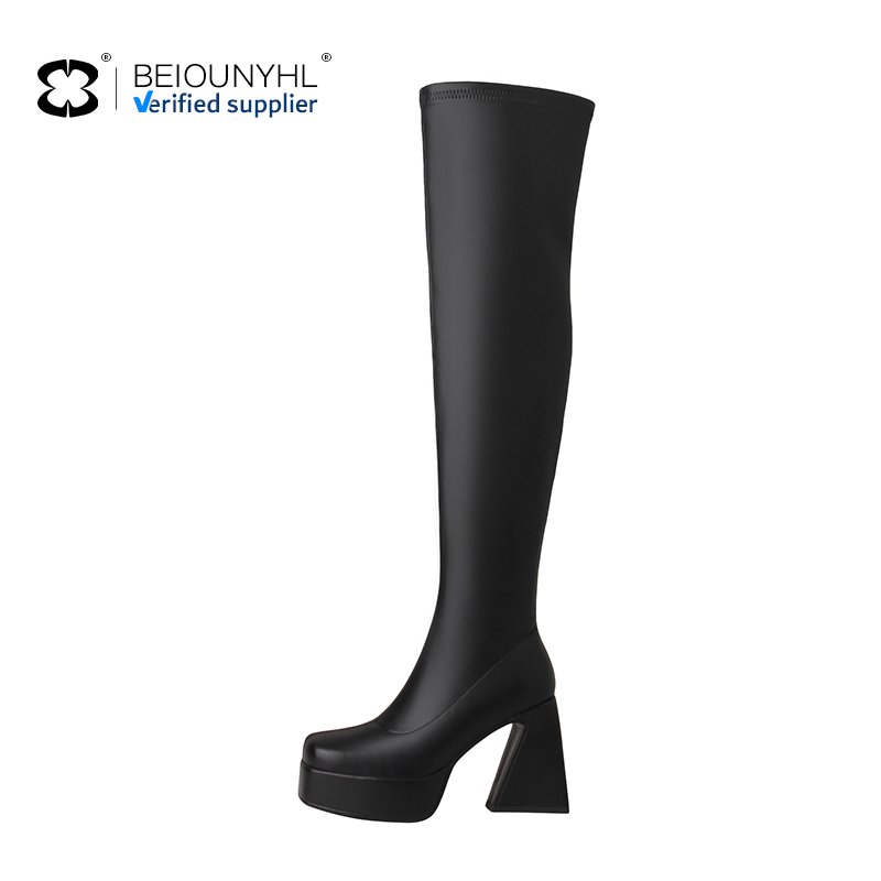 2023 New Plus Size Boots Women Shoes Over The Knee High Boots Block Heels Ladies Platform Designer Shoes Winter Boots For Women