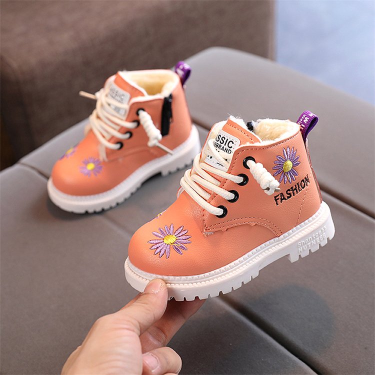 Fashionable children's cotton shoes Boys warm plus cotton ankle boots girls warm winter boots