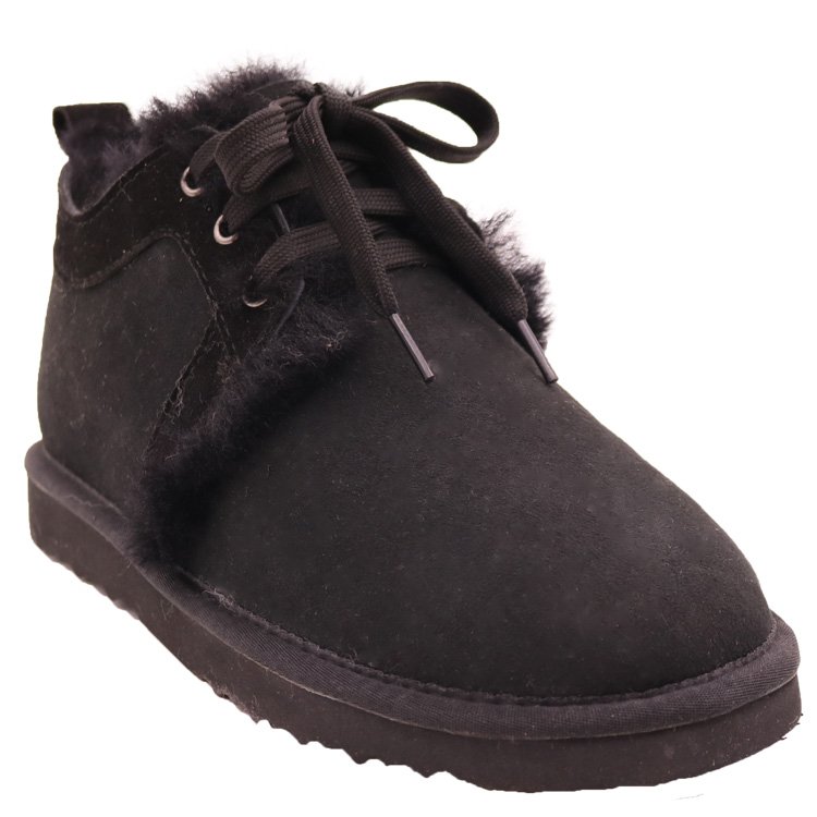 CF-281 Lace Up Ankle Genuine Leather And Lining Sheepskin TPR Sole Winter Men Snow Boots In Boots