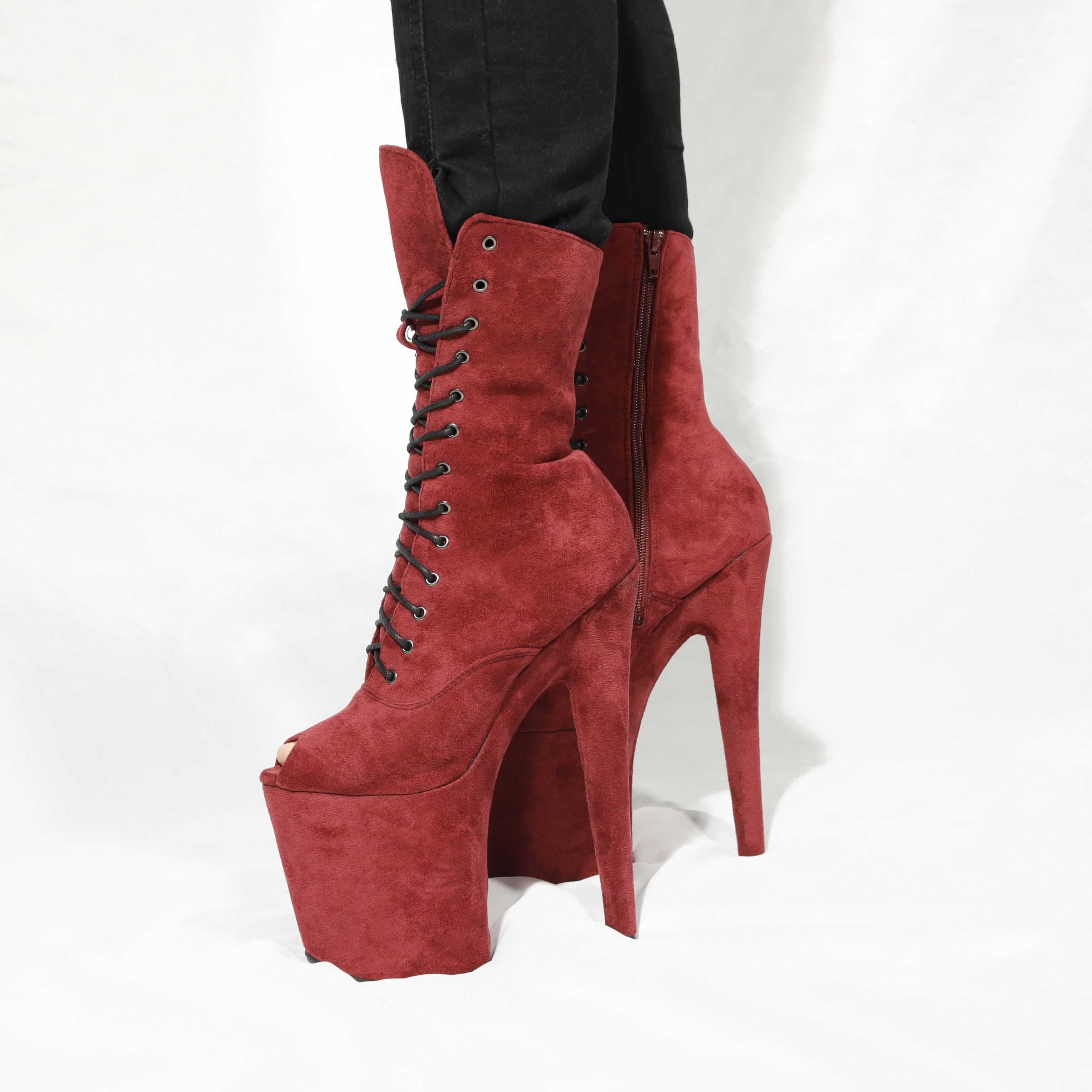 20 cm women Heel shoes Chaussure Femme dance heels strippers peep-toe exotic dance shoes Ankle sexy pole dance Boots shoes women