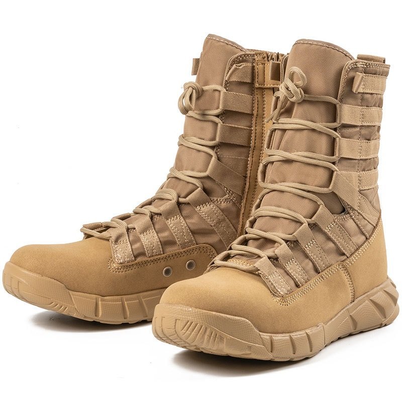 Gujia Custom Outdoor Hiking Male Men's Desert Original Side Zipper Nylon Waterproof Training Shoes Tactical Boot For Men