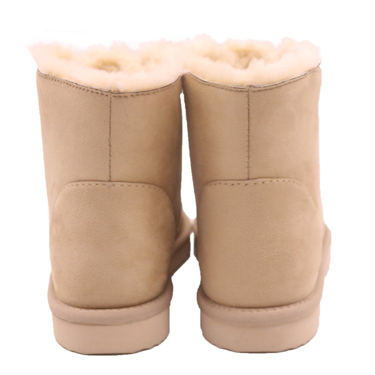 CF-065 Free Samples Lace Up Sand Color Manufacturer Chamois Leather And Fake Fur Men Winter Boots Shoes