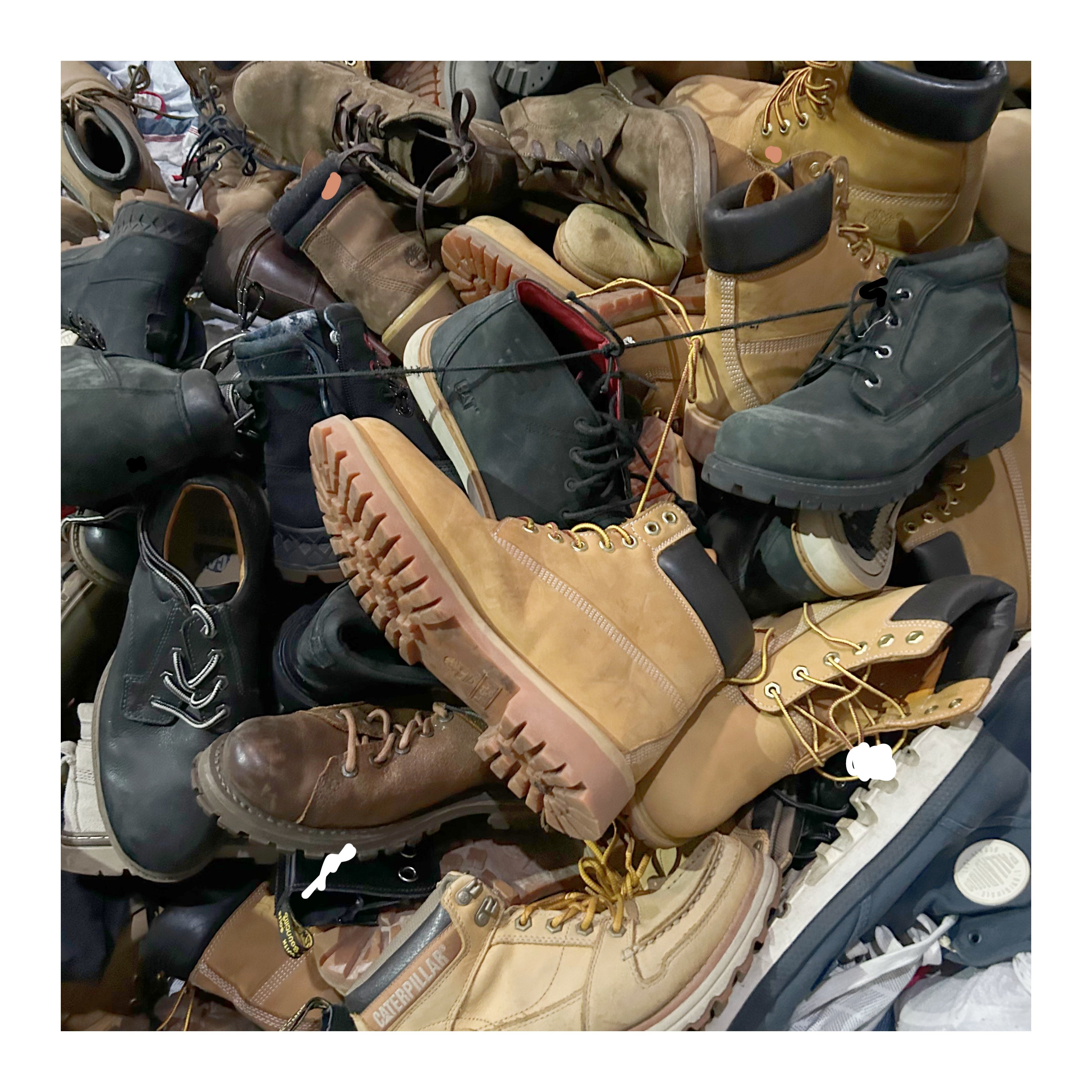 Direct supplier wholesale used brand boots secondhand climbing shoes hiking Martin boot outdoor shoe