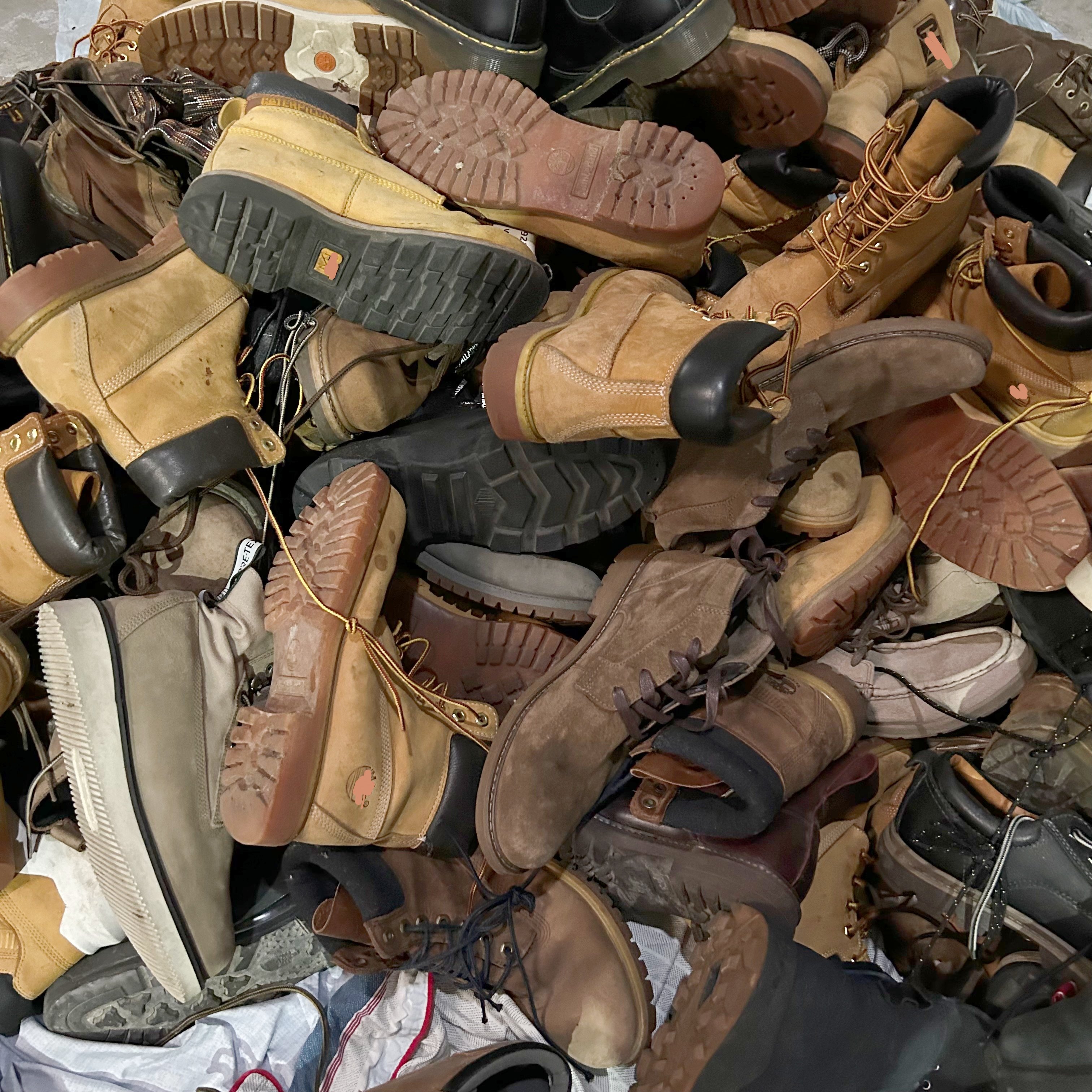 Direct supplier wholesale used brand boots secondhand climbing shoes hiking Martin boot outdoor shoe