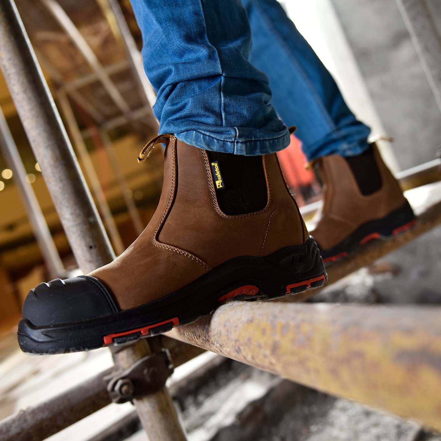 SAFETOE Brand Insulation Leather Men Safety Shoes Electric Hazard Composite Toe Industrial Work Boots