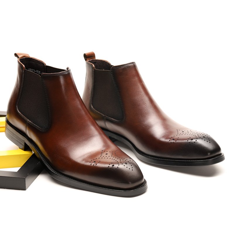 High quality ankle dress men boots genuine leather custom classic chelsea boots men business wholesaler Party men's boots