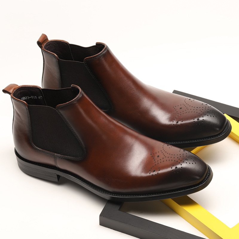 High quality ankle dress men boots genuine leather custom classic chelsea boots men business wholesaler Party men's boots