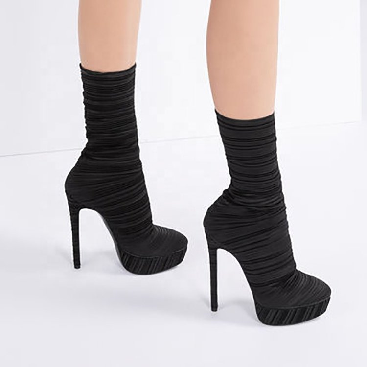 Factory New Fashion Custom Quality Women Platform Thin high heel Ankle Boots Women Shoes