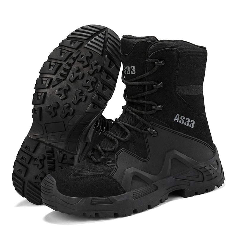 Factory Lace Up Deser Men Safety Boots Shoes Outdoor Ankle Hiking Boots Trekking Walking Shoes tactical boots black