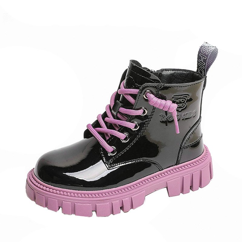 Fashion Pu Leather Boots Child Toddler Winter Warm Waterproof Ankle Boots