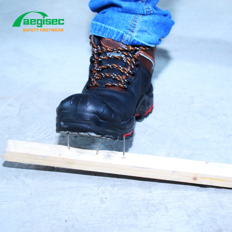 AEGISEC oil slip resistant safety shoes cow leather composite toe prevent puncture industrial working safety boots men