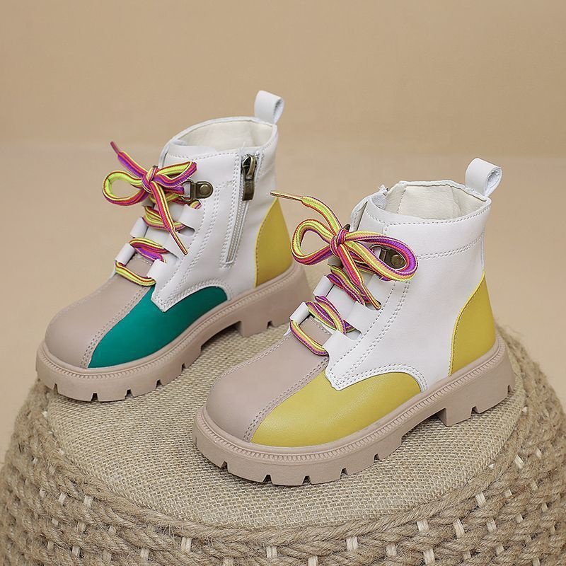 Wholesalers custom designer wide toe box barefoot ergonomic glitter minimalistic genuine leather baby girls kids shoes boots