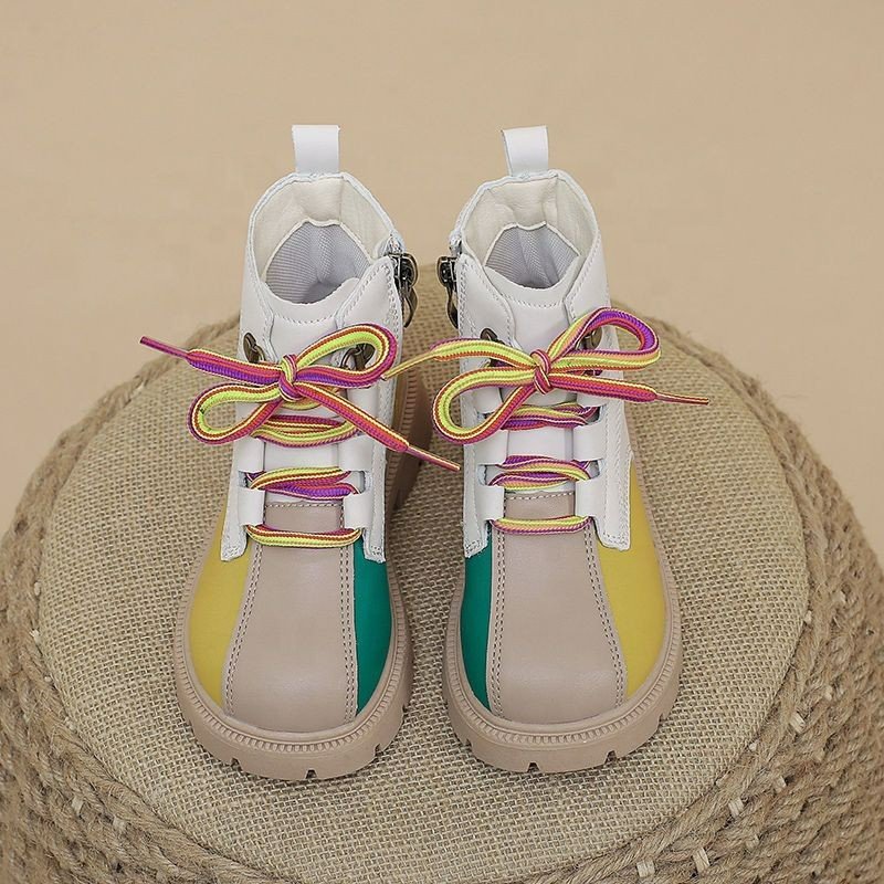 Wholesalers custom designer wide toe box barefoot ergonomic glitter minimalistic genuine leather baby girls kids shoes boots