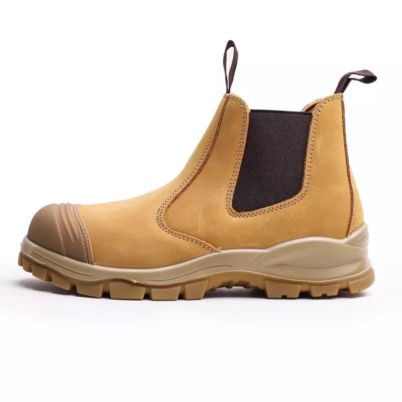 Zstep brand BSI CE nubuck leather slip on Australia comfortable steel toe safety chelsea work hiking boots men industrial shoes