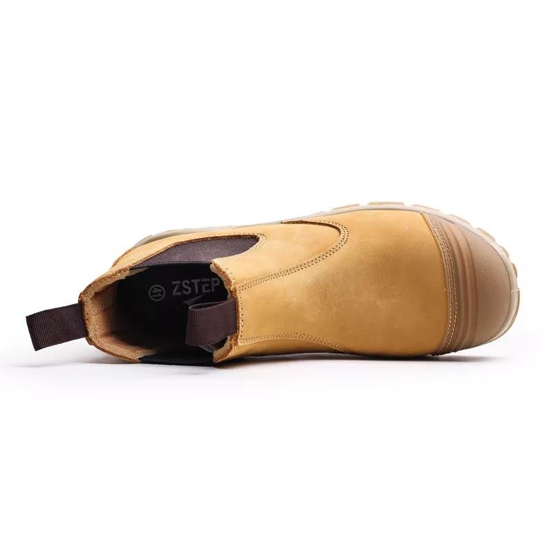 Zstep brand BSI CE nubuck leather slip on Australia comfortable steel toe safety chelsea work hiking boots men industrial shoes