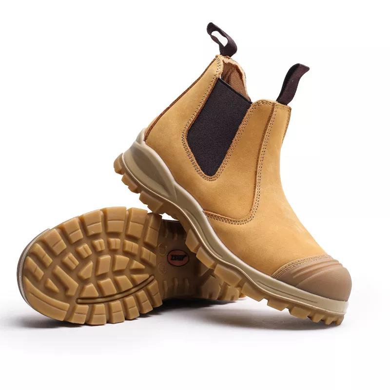 Zstep brand BSI CE nubuck leather slip on Australia comfortable steel toe safety chelsea work hiking boots men industrial shoes
