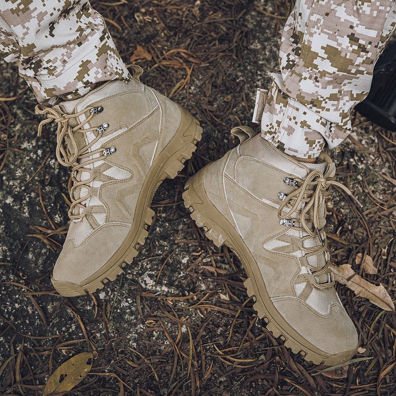 Outdoor High-top Desert Boots New Round Breathable Special Forces Boots Hiking Shoes Adult Men A3