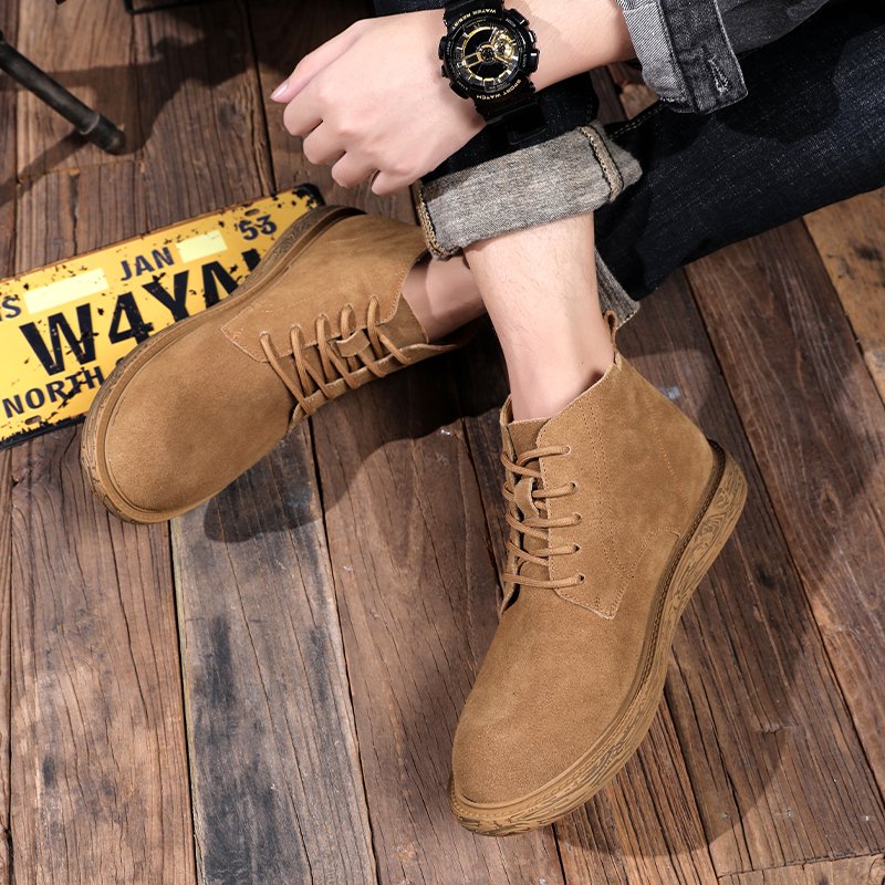 Autumn winter warm popular cotton shoes men's camouflage shoes leisure travel mountain climbing Martin boots desert cotton boots
