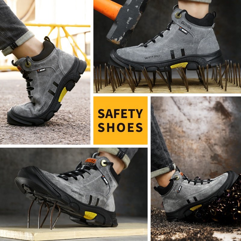 GUYISA brand casual industrial safety shoes non-slip rubber sole anti-stab anti-steel toe work boot
