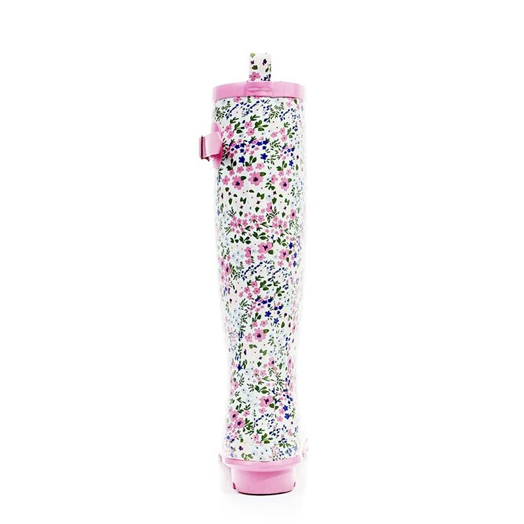 best sell wellington boots with flower print custom made rain boots