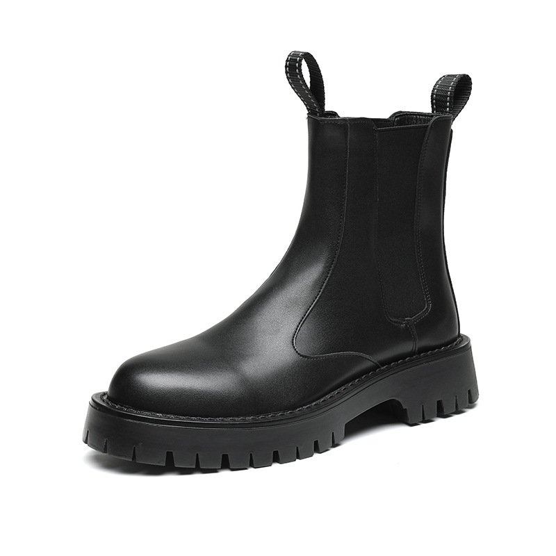 High Ankle Boots Comfortable White Sewing Thread Durable Handsome Leather Chelsea Boots for Men