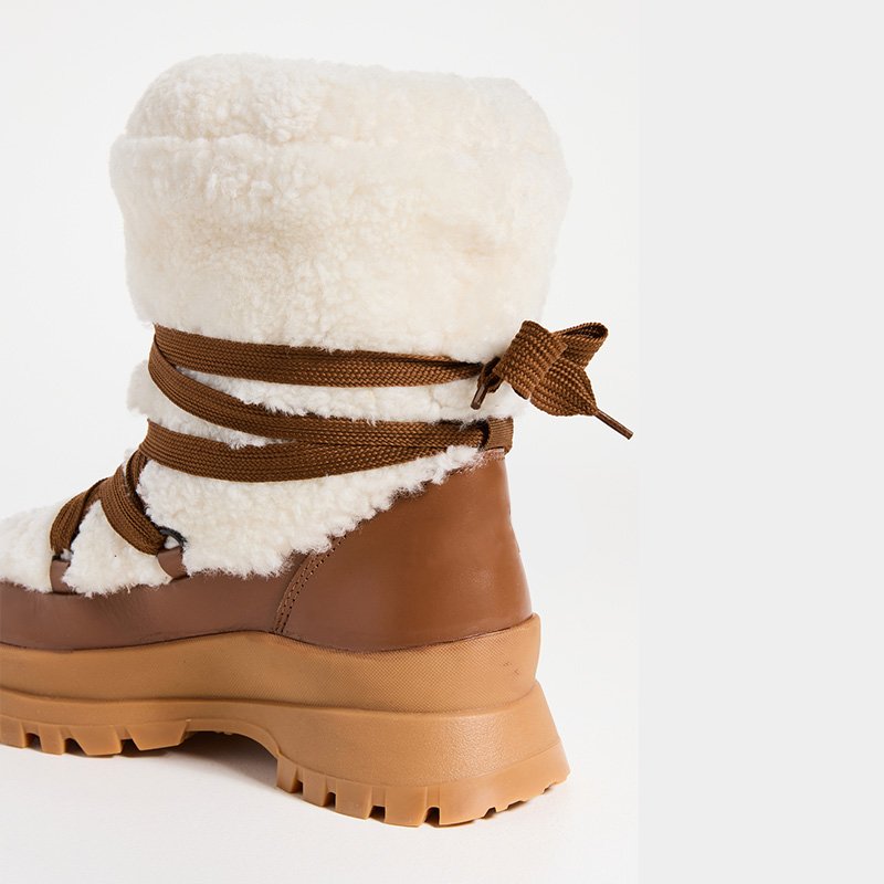 2024 Custom Logo Women's Winter Warm Boots Fashion Girl's Faux Fur Ankle Boots Thick Sole Platform PU Insole Suede Material Snow