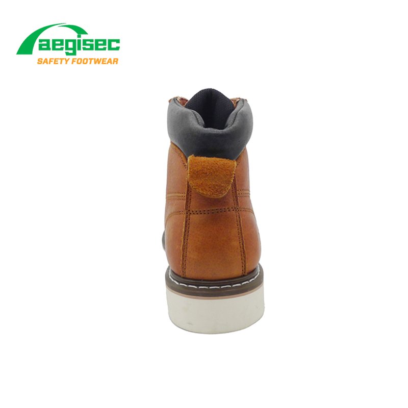 AEGISEC cow leather abrasion slip resistant rubber sole steel toe safety shoes goodyear welted work safety boots construction