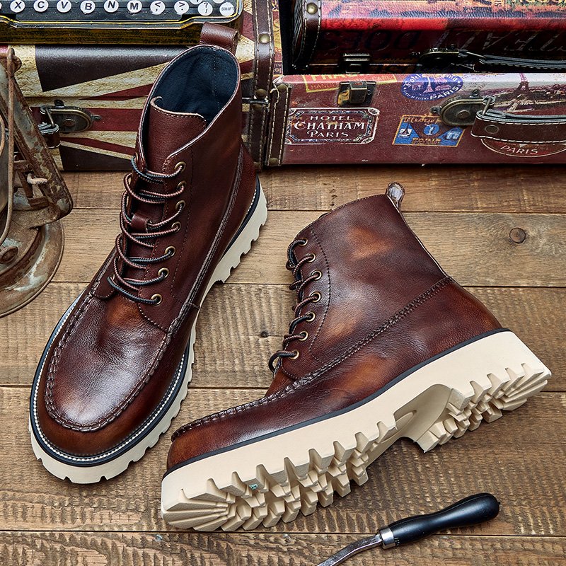 Factory Discount Price Fashion Boots Warm Men's Martinboots Leather Oxford Boots