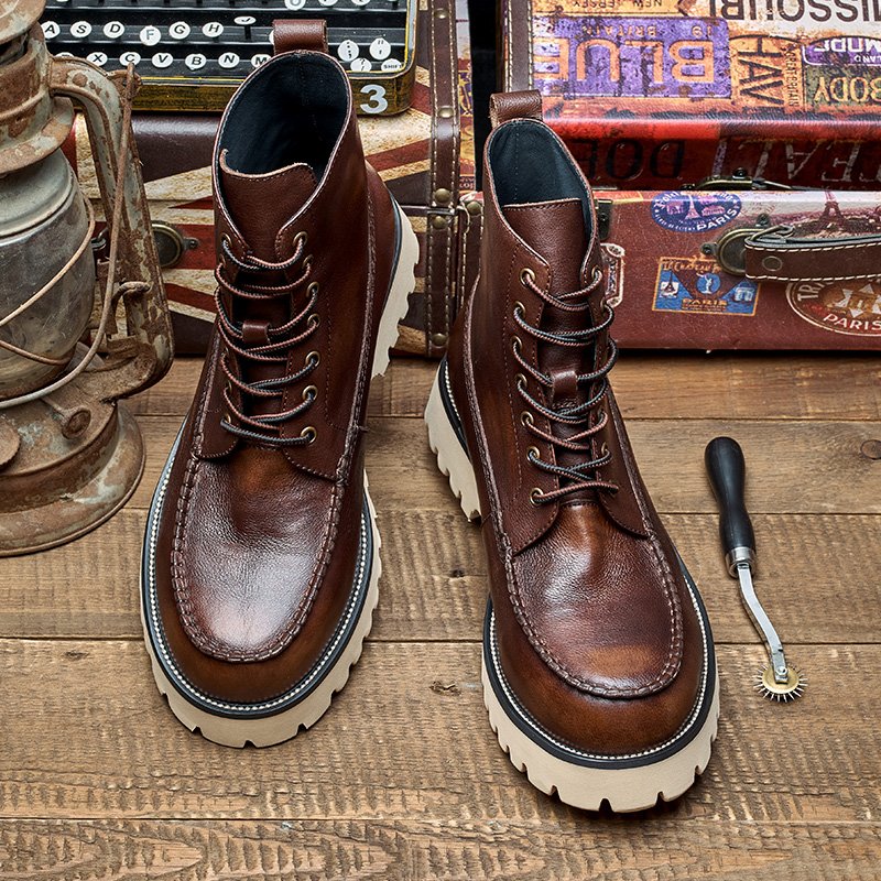 Factory Discount Price Fashion Boots Warm Men's Martinboots Leather Oxford Boots