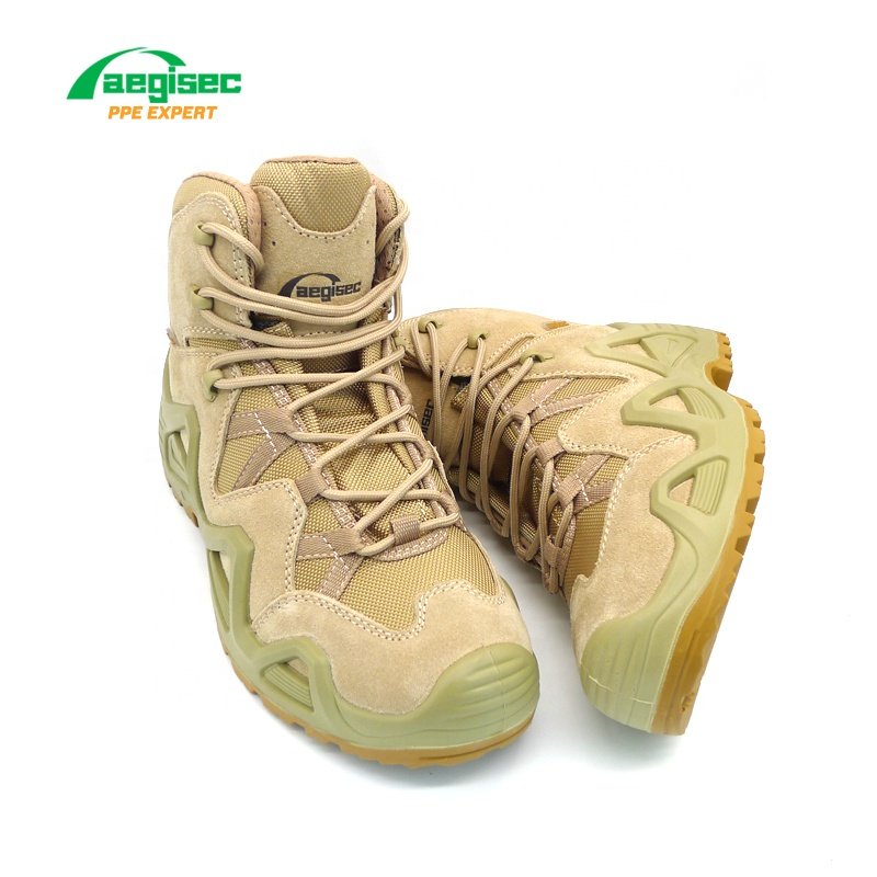AEGISEC cow suede tactical jungle boots slip resistant PU sole desert boots