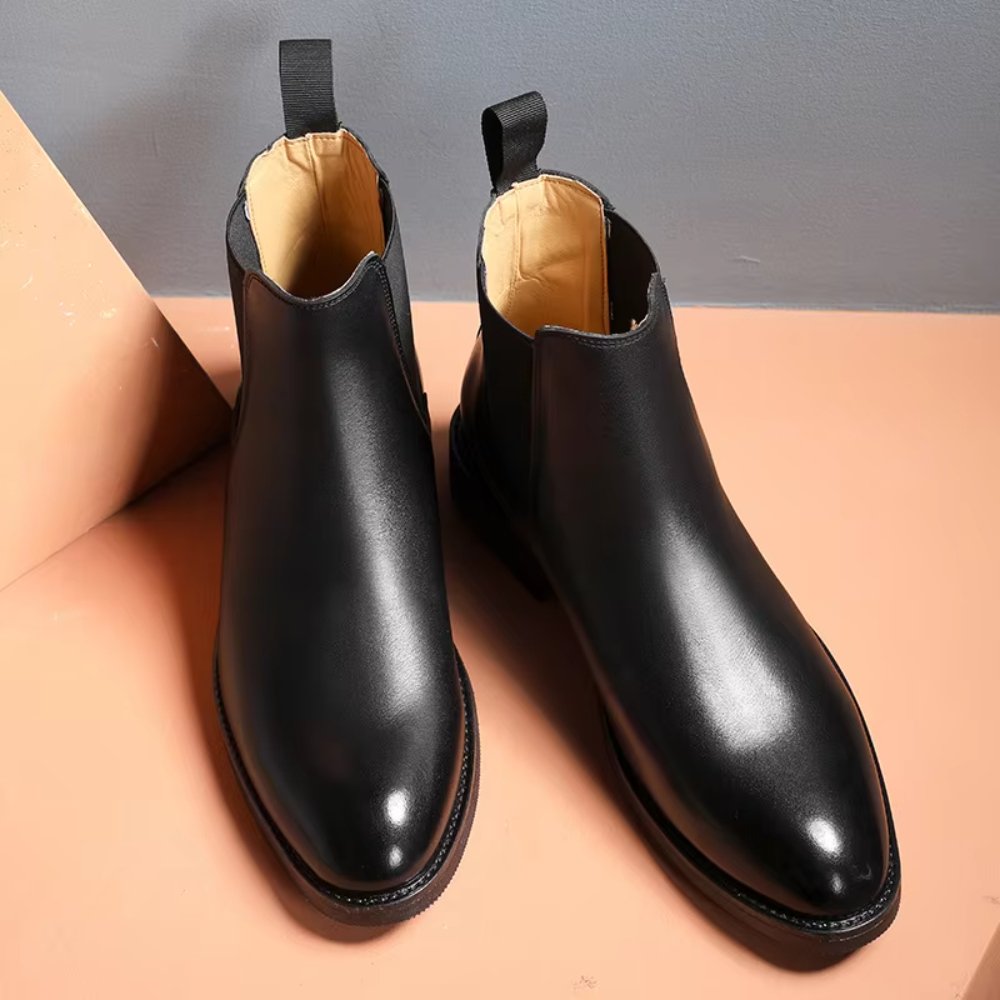 Spring and Winter Elegant Boots Leather shoes for men Formal boots