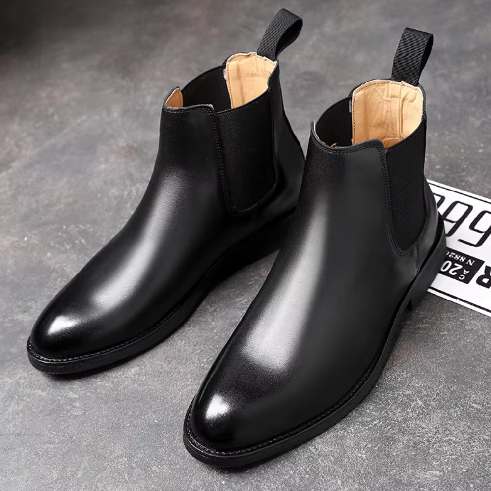 Spring and Winter Elegant Boots Leather shoes for men Formal boots