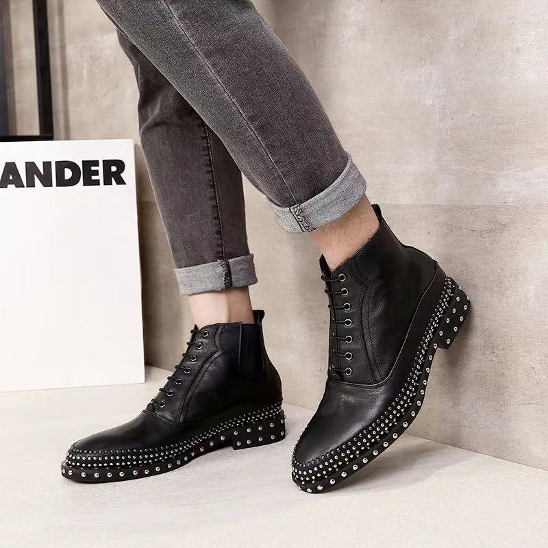 New Style In Spring And Summer Boots Men 2023 Rivets Men'S Metal Fashion Man Boot