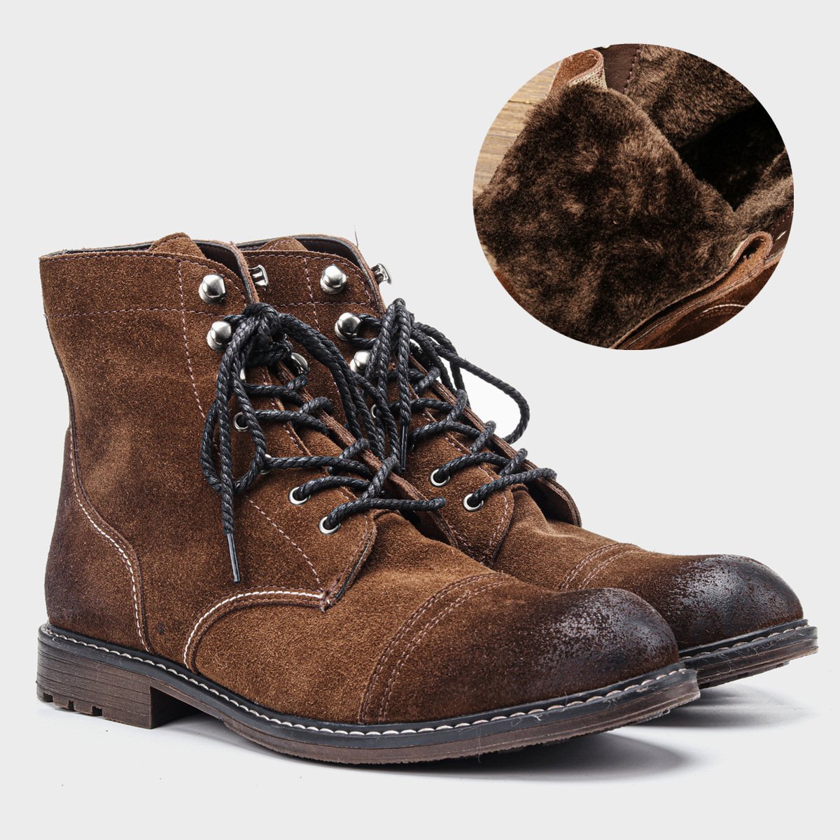 New Design Men'S Dress Shoes Plus Size High Top Male Leather Zip Working Boots Boots For Men hiking boots
