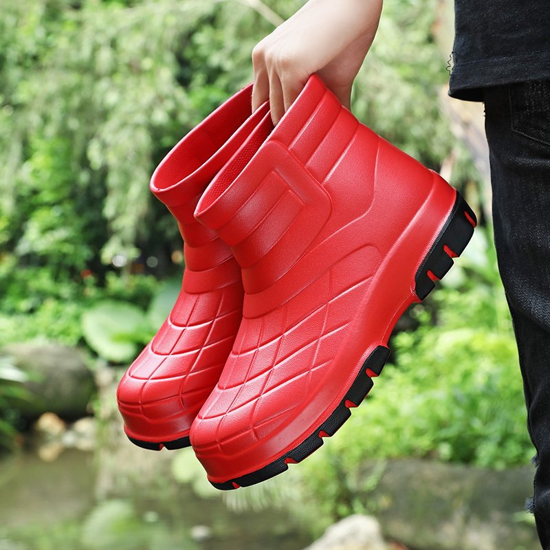 OEM Men's Cold Storage Thermal Eva Fur Winter Waterproof Ski Snow Rain Boots Fly Fishing Safety Work Boots Soft PVC Popular