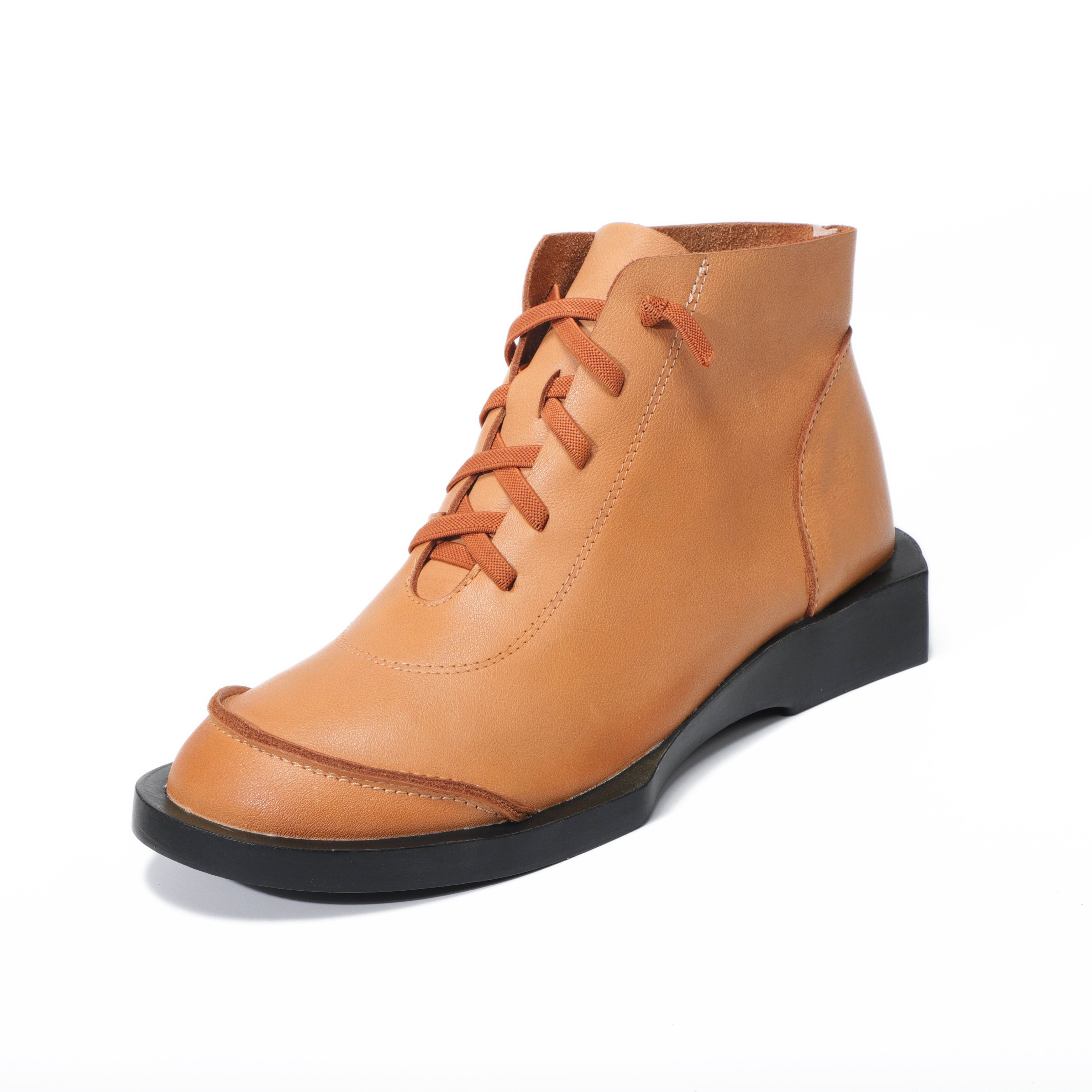 High Quality Genuine Leather Soft Comfortable Elastic Band ankle boots for women leather Wholesale custom china factory