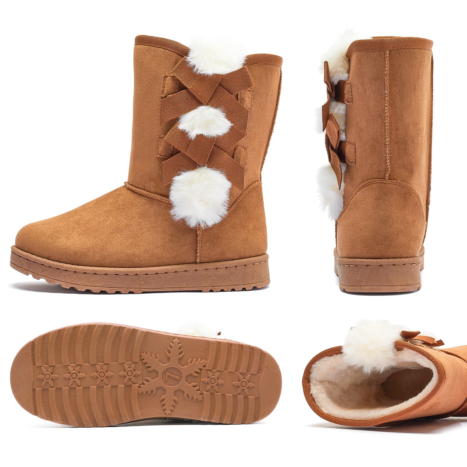 Wholesale OEM Warm Thick Suede Ladies Winter Ankle Boots Classic Faux Fur Lining Snow Boots Women Shoes