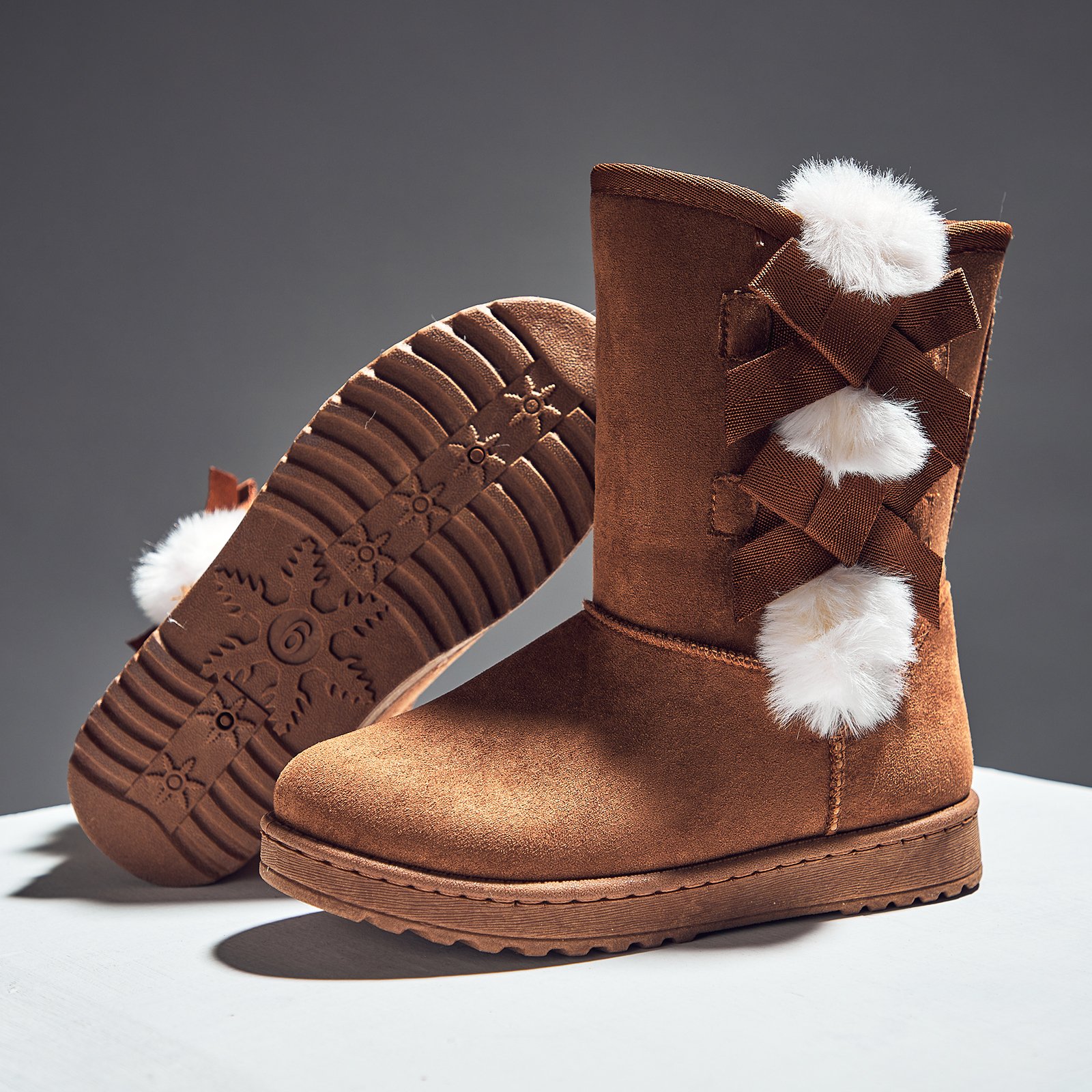 Wholesale OEM Warm Thick Suede Ladies Winter Ankle Boots Classic Faux Fur Lining Snow Boots Women Shoes