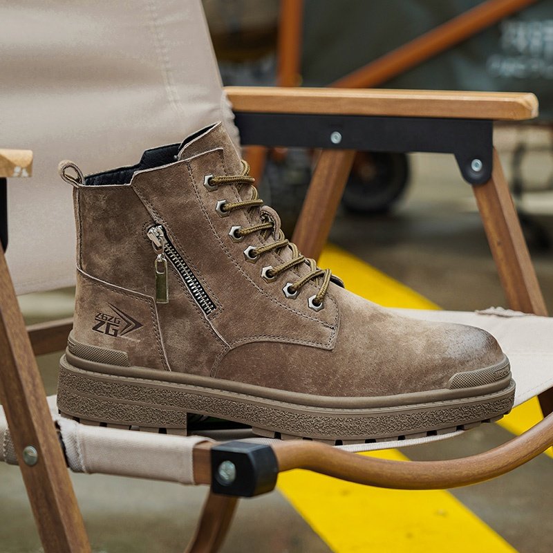 High Quality Safety Shoes Work Working Boots Made Of Genuine Pig Leather With Steel Toe