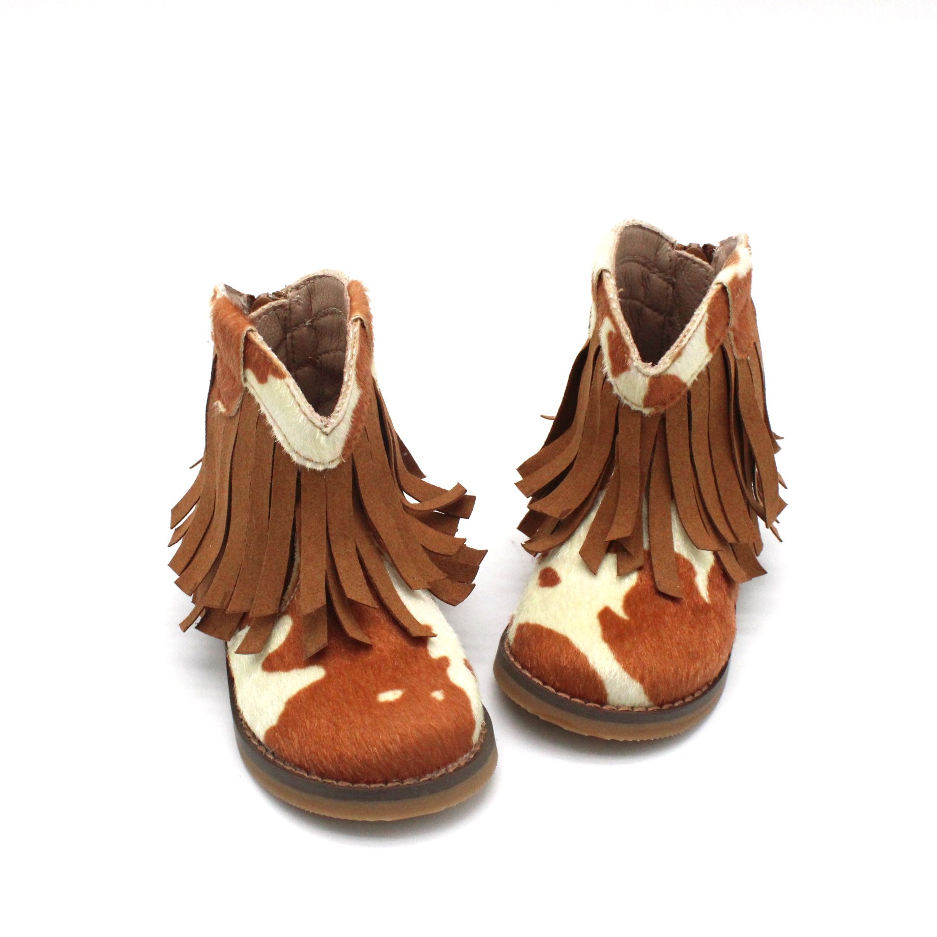 western texas style cow print kids toddler baby children fringe cowboy boots shoes