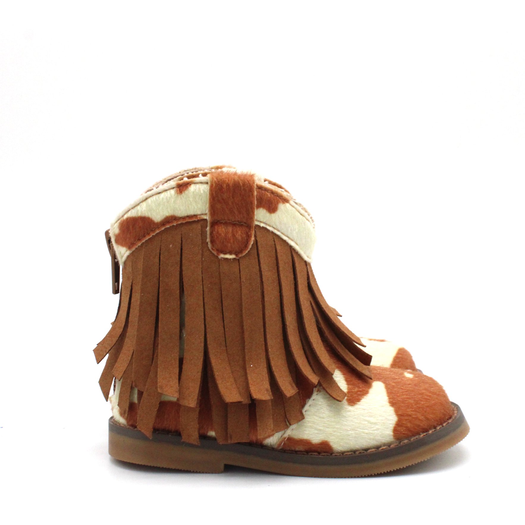 western texas style cow print kids toddler baby children fringe cowboy boots shoes