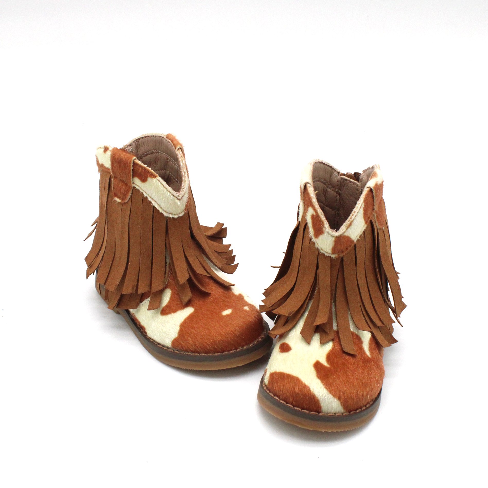 western texas style cow print kids toddler baby children fringe cowboy boots shoes